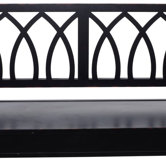 Dark Mahogany Wooden Farmhouse Indoor Bench